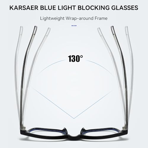 Karsaer Zero Power Blue Cut Computer Glasses 100% UV Protection Specs Gaming Glasses Anti Glare, Lightweight & Blocks Harmful Rays For Men & Women | Medium E1402 - Image 4