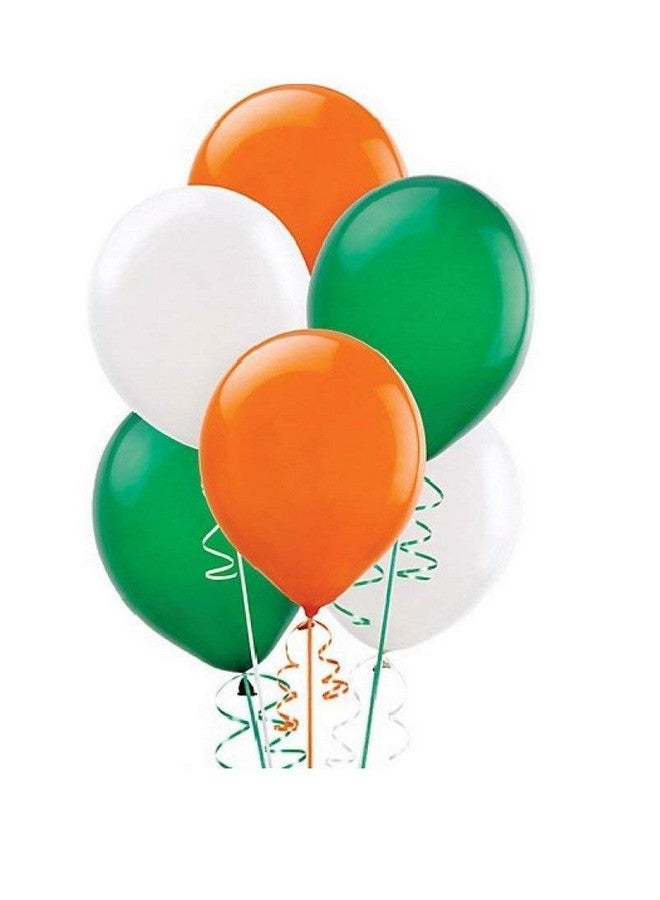 هونج كونج بالونز بالونات HK Balloons® 101 قطعة باللون البرتقالي والأبيض والأخضر لديكور يوم الاستقلال الخاص احتفالات "يوم استقلال سعيد" بالون تيرانجا / بالونات زينة خلفية لحفل 15 أغسطس - Image 1