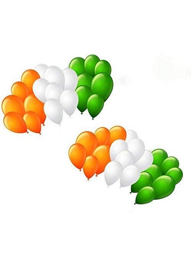 هونج كونج بالونز بالونات HK Balloons® 101 قطعة باللون البرتقالي والأبيض والأخضر لديكور يوم الاستقلال الخاص احتفالات "يوم استقلال سعيد" بالون تيرانجا / بالونات زينة خلفية لحفل 15 أغسطس - Image 2