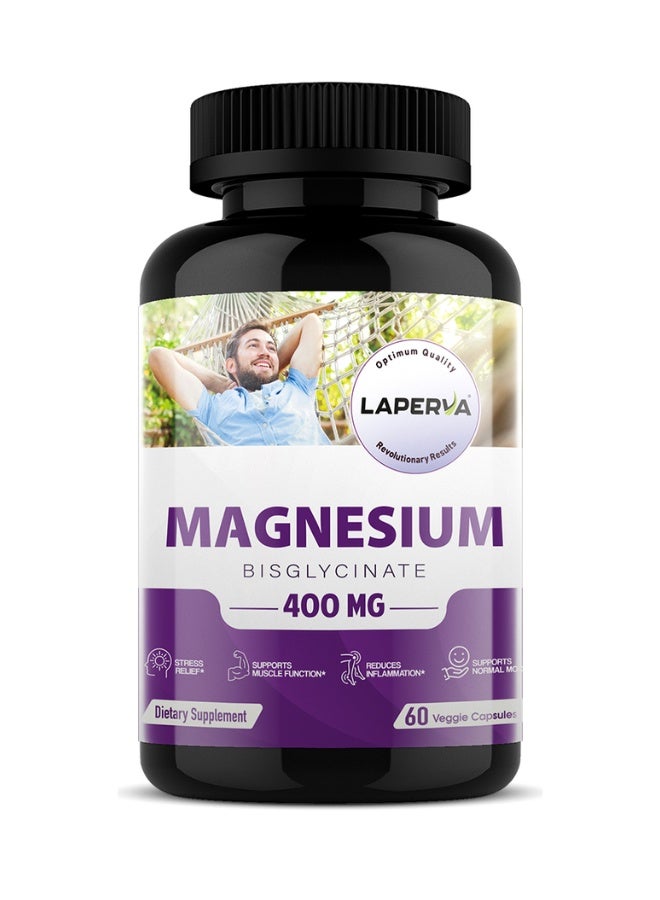 Laperva ماغنيسيوم بيزغليسينات، 400 ملغ، 60 كبسولة نباتية