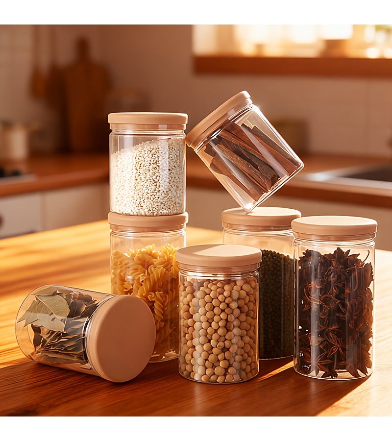 4 Pcs 1000 Ml 33.8 Oz Multi Functional Large Capacity Sealing Containers With Lids Stackable Kitchen Storage Jars Food Organizer For Refrigerator And Pantry - Image 2