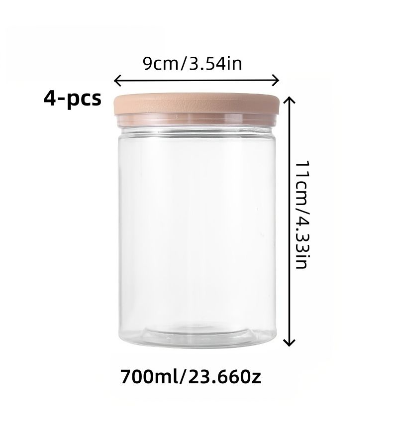 4 Pcs 1000 Ml 33.8 Oz Multi Functional Large Capacity Sealing Containers With Lids Stackable Kitchen Storage Jars Food Organizer For Refrigerator And Pantry - Image 4
