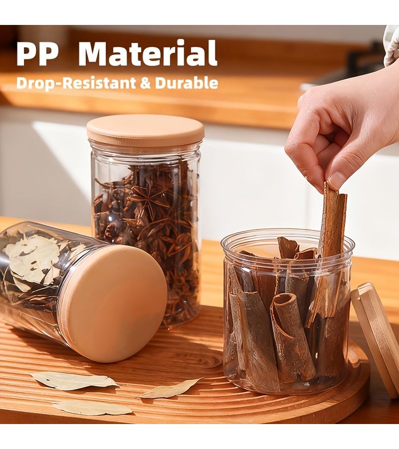 4 Pcs 1000 Ml 33.8 Oz Multi Functional Large Capacity Sealing Containers With Lids Stackable Kitchen Storage Jars Food Organizer For Refrigerator And Pantry - Image 3