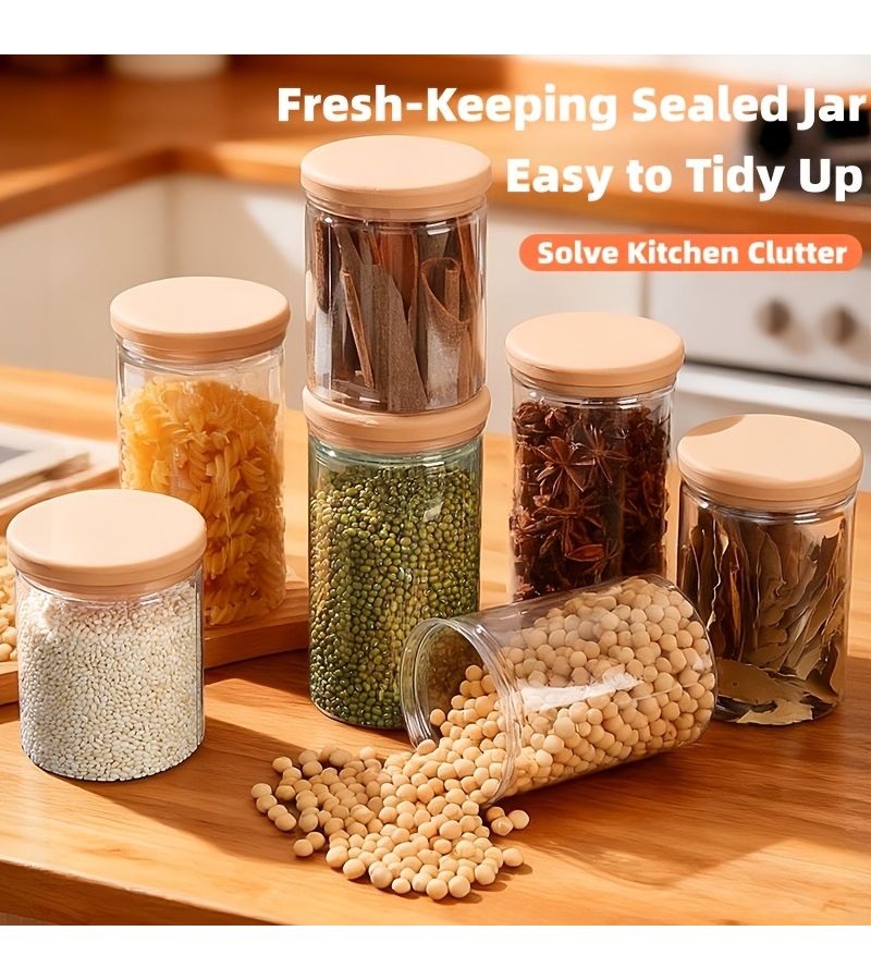 4 Pcs 1000 Ml 33.8 Oz Multi Functional Large Capacity Sealing Containers With Lids Stackable Kitchen Storage Jars Food Organizer For Refrigerator And Pantry - Image 1