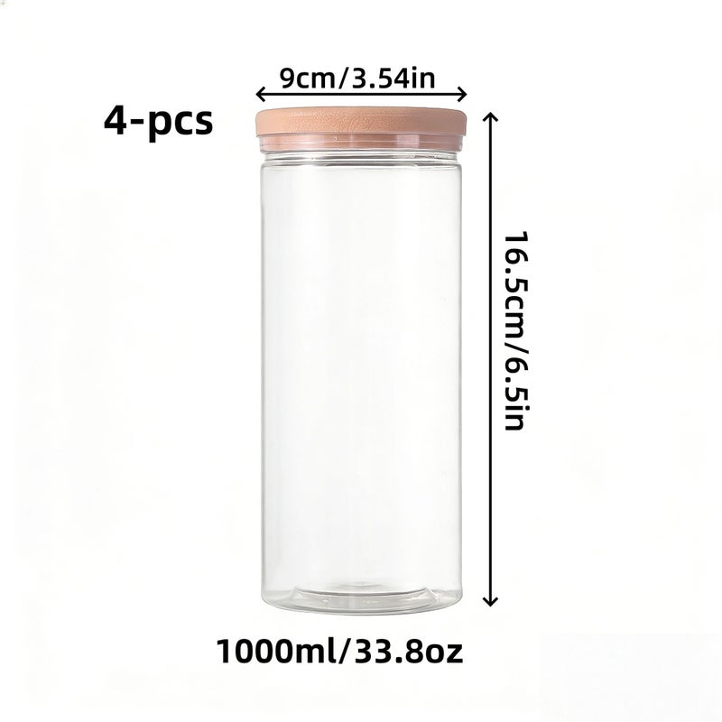 4 Pcs 1000 Ml 33.8 Oz Multi Functional Large Capacity Sealing Containers With Lids Stackable Kitchen Storage Jars Food Organizer For Refrigerator And Pantry - Image 5