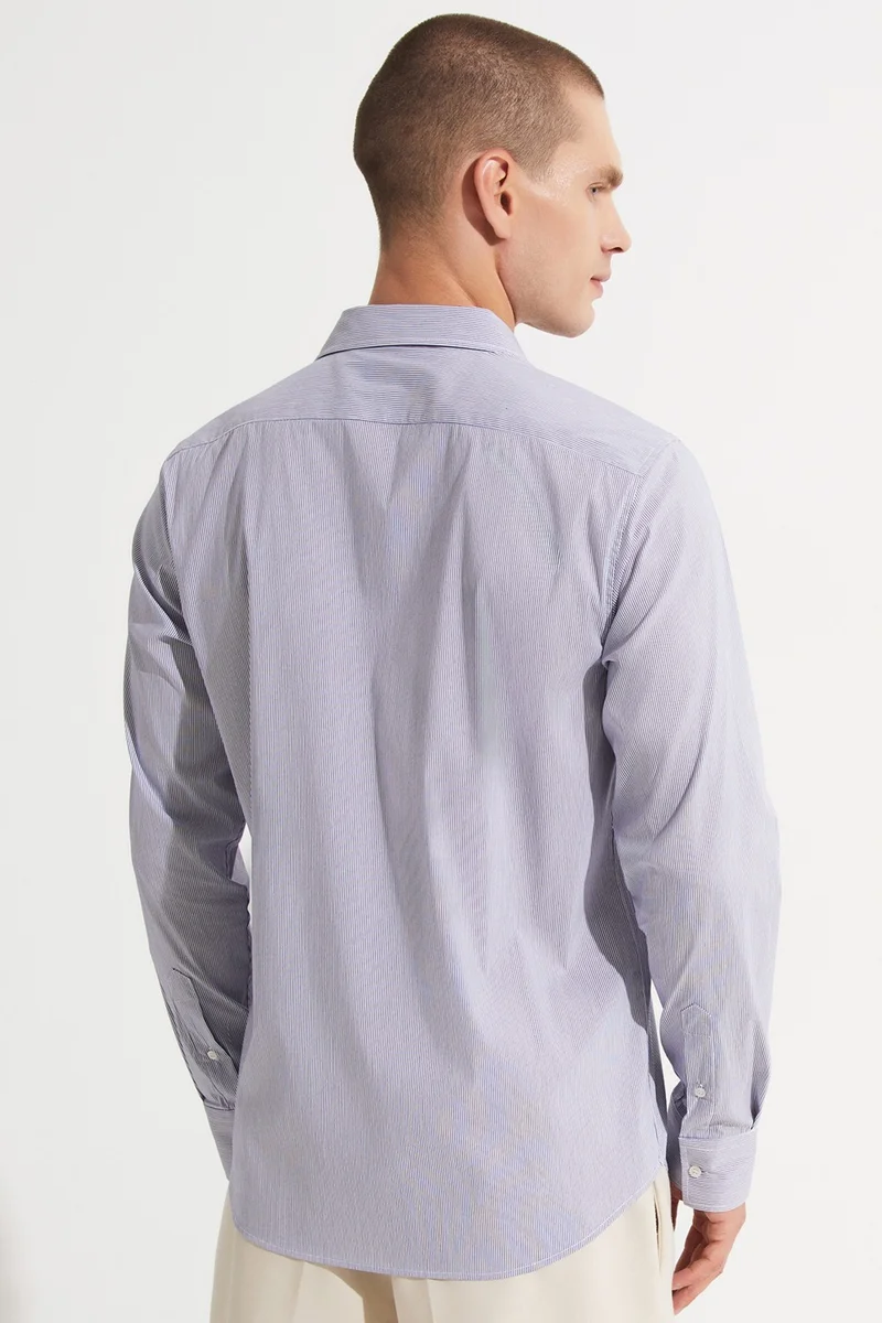 جون Men's Slim Fit 100% Cotton Striped Shirt