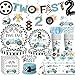 Xynic 187Pcs Two Fast Birthday Decor Tableware Set Serve 25 Guests 2 Fast Birthday Decorations Includes Banner Plates Tablecloth Cups Balloons Cake Topper - Image 2