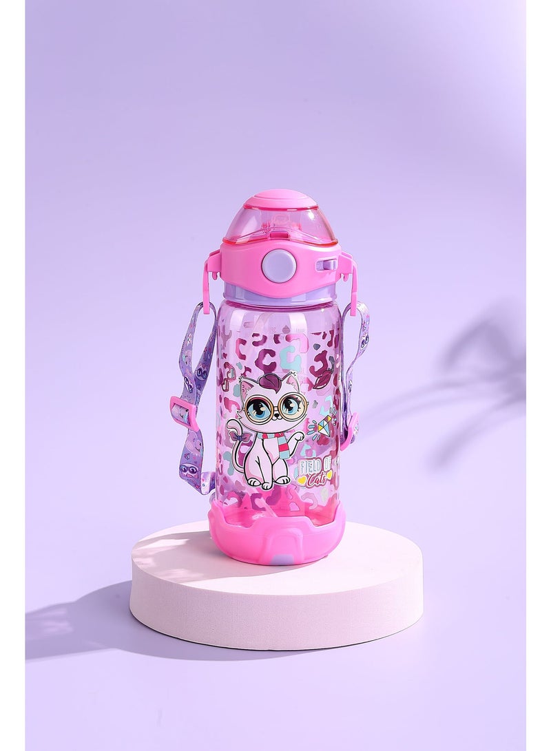 Five dream house Kids Water Bottle Sippy Cup with Straw, 650ML BPA-Free Leakproof Water Bottle with Adjustable Shoulder Strap, Portable Drinking Cup for Kids - Image 1