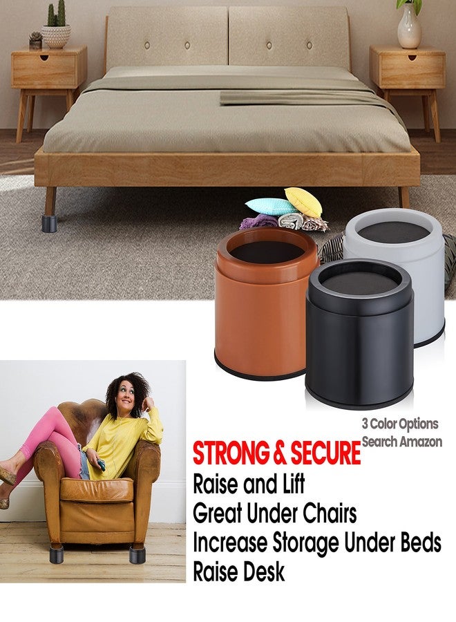 iPrimio Bed Risers - Round, 3 inch Lift, Heavy Duty, 6 Pack - Bed Raising Blocks for College Dorm Rooms, Couches, Tables, Desk Risers - Image 2
