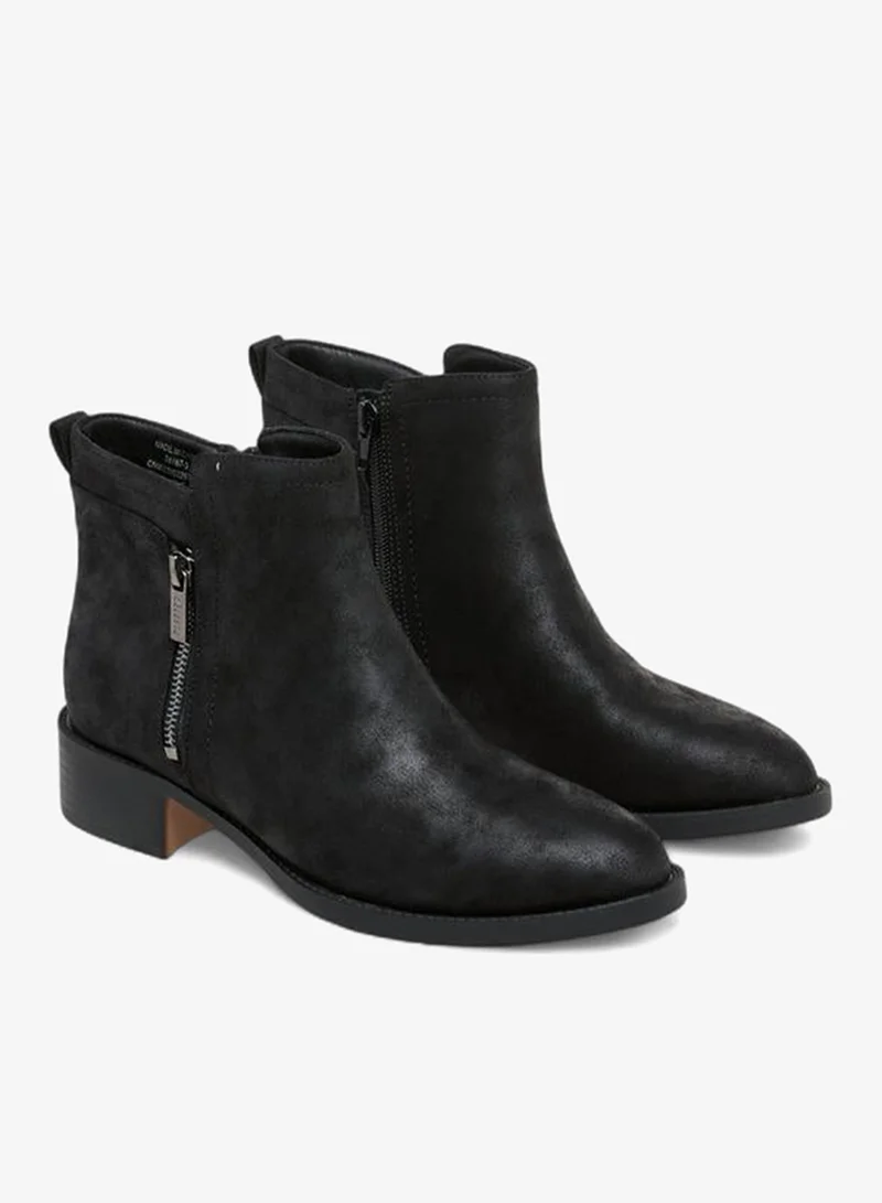 Women'S Solid Ankle Boots With Zip Closure