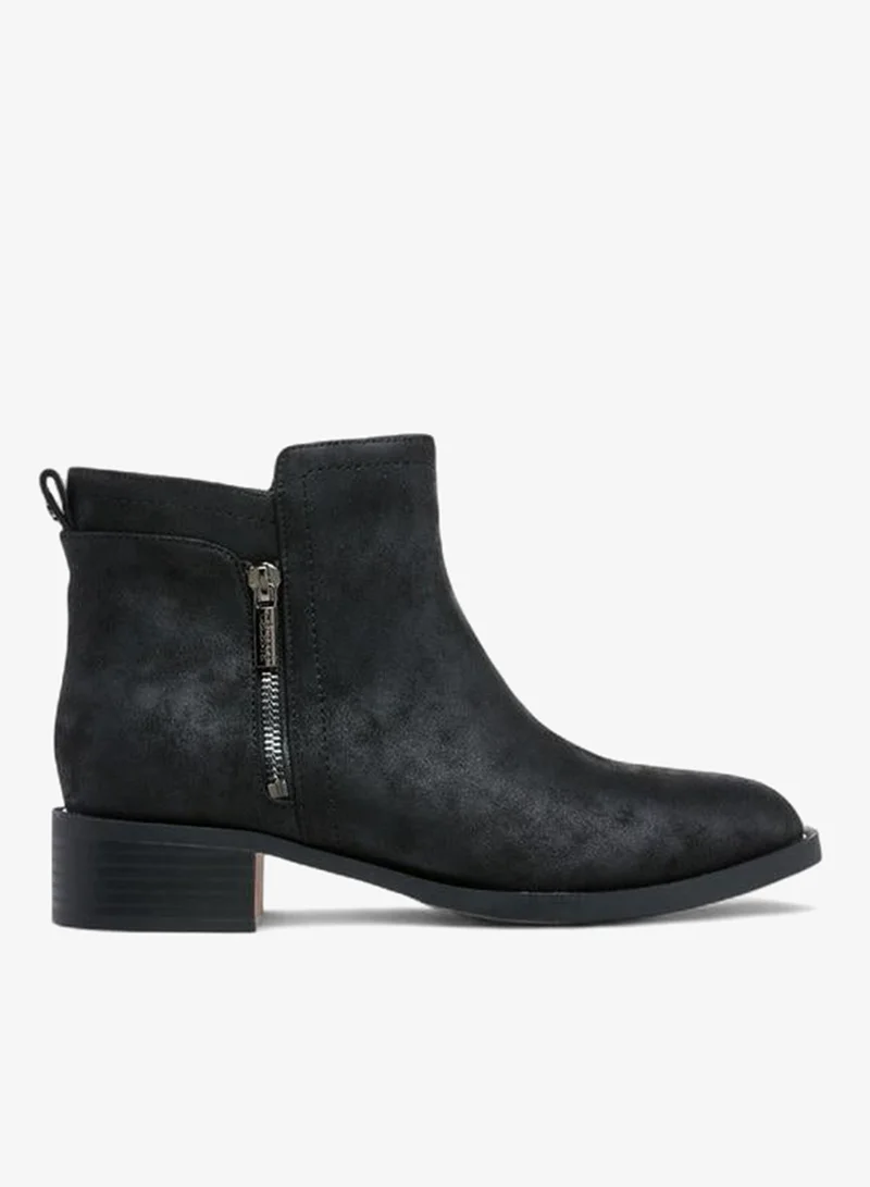Celeste BLACK Women'S Solid Ankle Boots With Zip Closure for Women | Best Price UAE