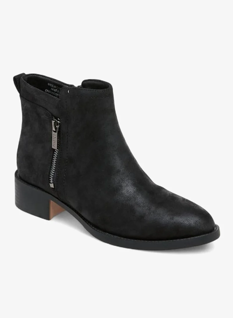 Celeste BLACK Women'S Solid Ankle Boots With Zip Closure for Women | Best Price UAE