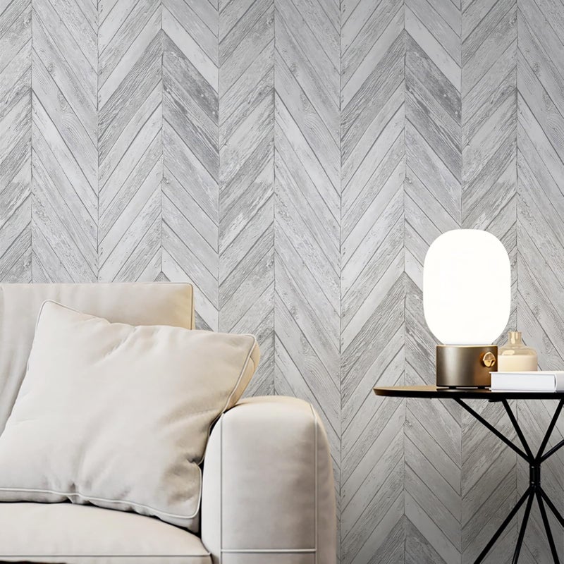 Ismoon 156 x 118 White Herringbone Wood Boards Peel and Stick Wallpaper White Gray Wood Contact Paper Vinyl SelfAdhesive Removable Wallpaper for Rooms Kitchen Countertop Cabinet Wall Decoration