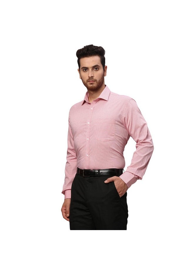 Park Avenue Park Avenue Men's Checks Slim Fit Shirt (PMSX17107-R5_Medium Red 44)  - Image 2