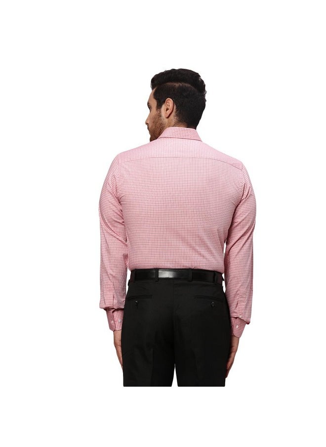 Park Avenue Park Avenue Men's Checks Slim Fit Shirt (PMSX17107-R5_Medium Red 44)  - Image 3