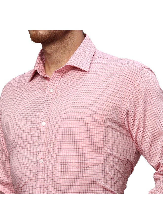 Park Avenue Park Avenue Men's Checks Slim Fit Shirt (PMSX17107-R5_Medium Red 44)  - Image 5