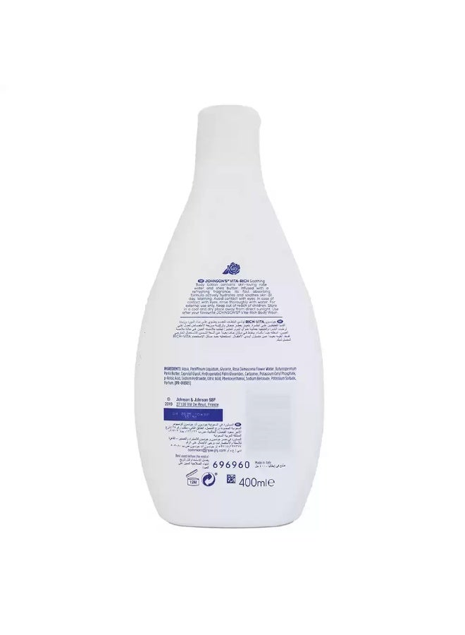 Johnson's Vita Rich Soothing Body Lotion 24hrs Moisture With Rose Water- 400ml 400mlml - Image 2