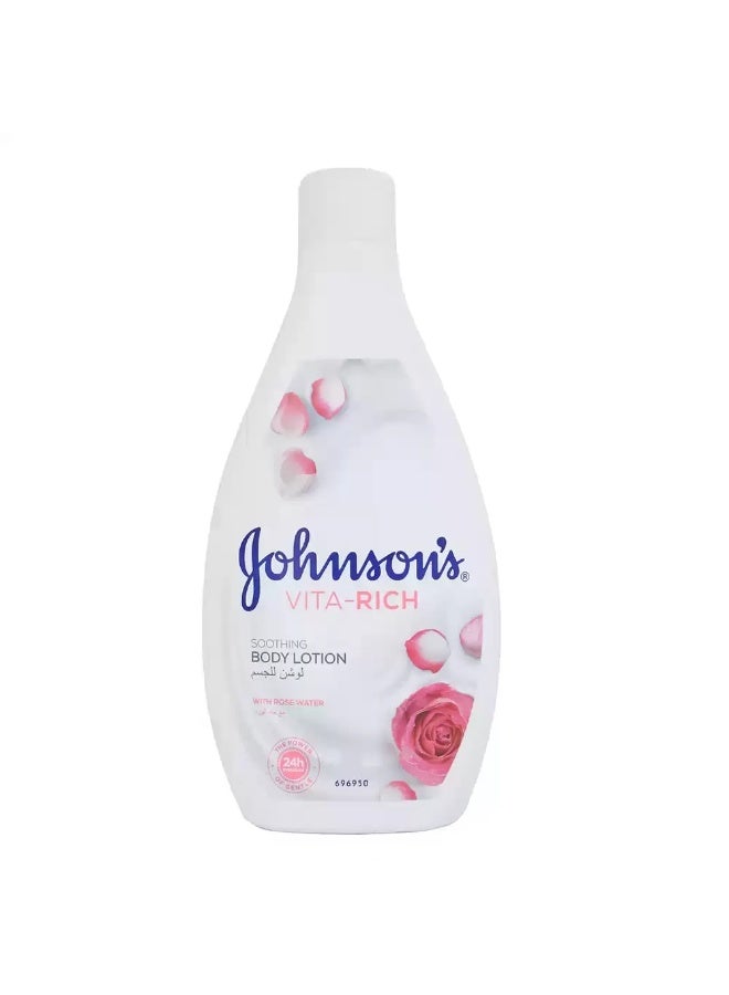 Johnson's Vita Rich Soothing Body Lotion 24hrs Moisture With Rose Water- 400ml 400mlml - Image 1