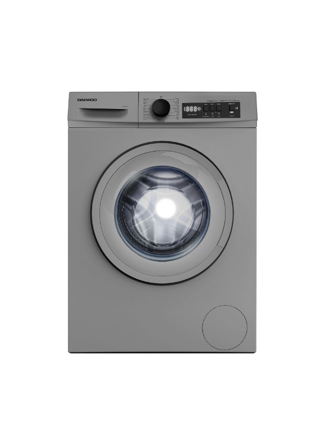 DAEWOO 7KG Front Load Washing Machine, 1200 RPM, Universal Motor, 15 Programs, Fully Automatic Washer, Child Lock, 90° Hygiene, Quick Wash 15Min, LED Display, DWD-7S1211- Silver -Türkiye- 1Year Warranty - Image 1