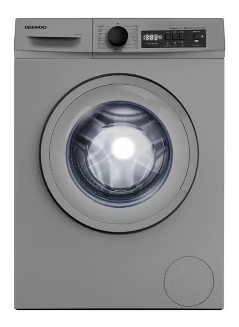 DAEWOO 7KG Front Load Washing Machine, 1200 RPM, Universal Motor, 15 Programs, Fully Automatic Washer, Child Lock, 90° Hygiene, Quick Wash 15Min, LED Display, DWD-7S1211- Silver -Türkiye- 1Year Warranty DWD-7S1211 silver - Image 1