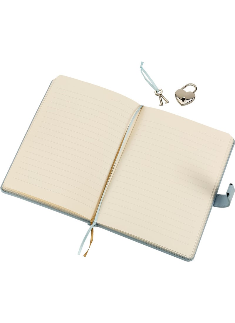 Victoria's Journals - Hush Hush Pastel Blue Locking Notebook and Pencil Case Set - Image 1