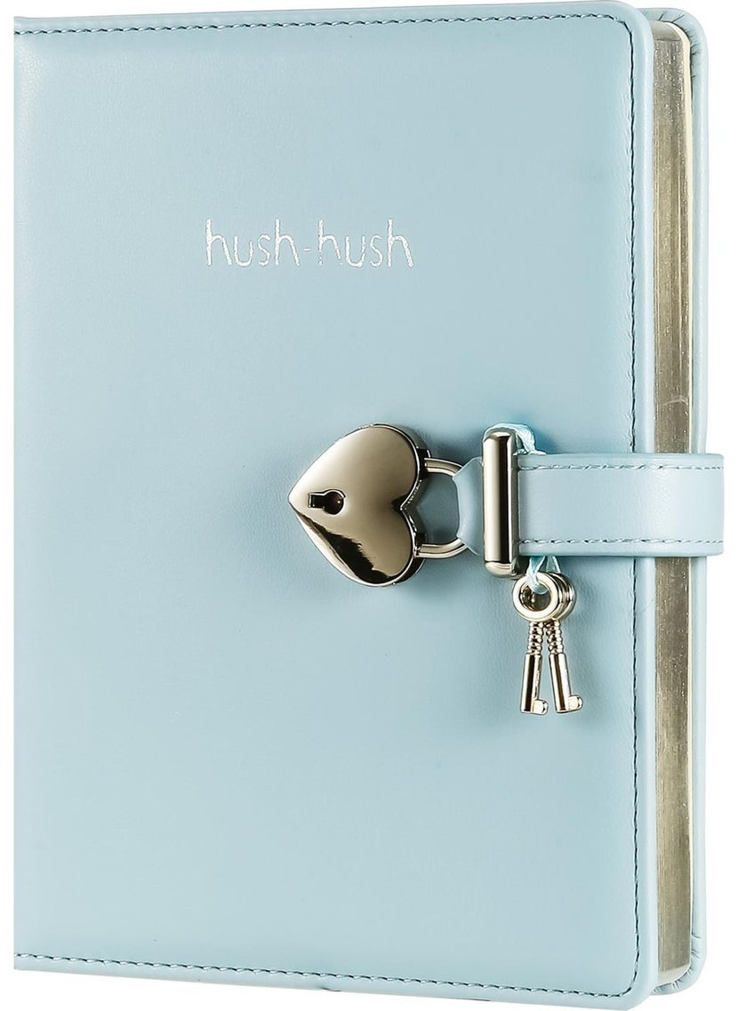Victoria's Journals - Hush Hush Pastel Blue Locking Notebook and Pencil Case Set - Image 1