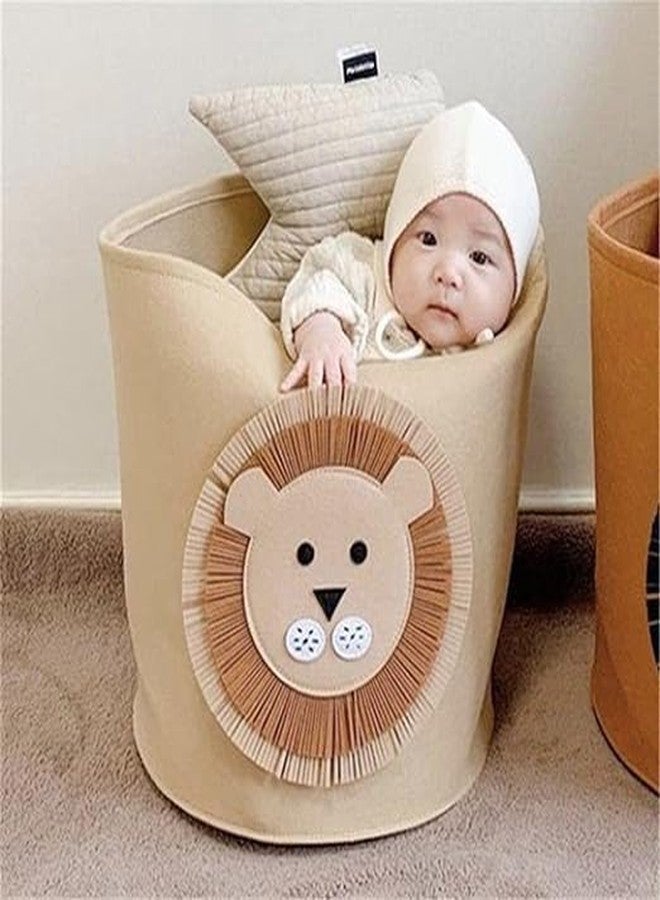 Stavae Baby Clothes Basket, Felt Baby Basket for Storing Small Items, Storage Basket with Cute Design, Laundry Basket, Baby Nursery Organiser for Toys, Blanket, Clothes - Image 3