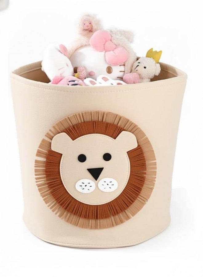 Stavae Baby Clothes Basket, Felt Baby Basket for Storing Small Items, Storage Basket with Cute Design, Laundry Basket, Baby Nursery Organiser for Toys, Blanket, Clothes - Image 1