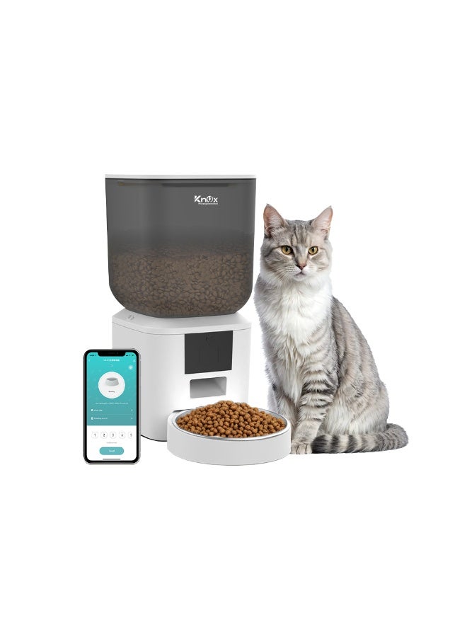 Knox Powering Generations Knox Automatic Pet Feeder 7L, Smart Wi-Fi Cat & Dog Pet Food Dispenser, Timed Dry Food Feeder, Portion Control, Multiple Alarms, Detachable Design, Stainless Steel Bowl, Built-in Desiccant Box - Image 1