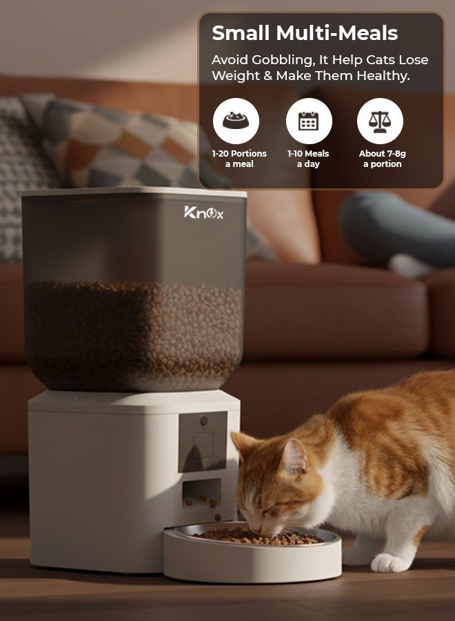 Knox Powering Generations Knox Automatic Pet Feeder 7L, Smart Wi-Fi Cat & Dog Pet Food Dispenser, Timed Dry Food Feeder, Portion Control, Multiple Alarms, Detachable Design, Stainless Steel Bowl, Built-in Desiccant Box - Image 4