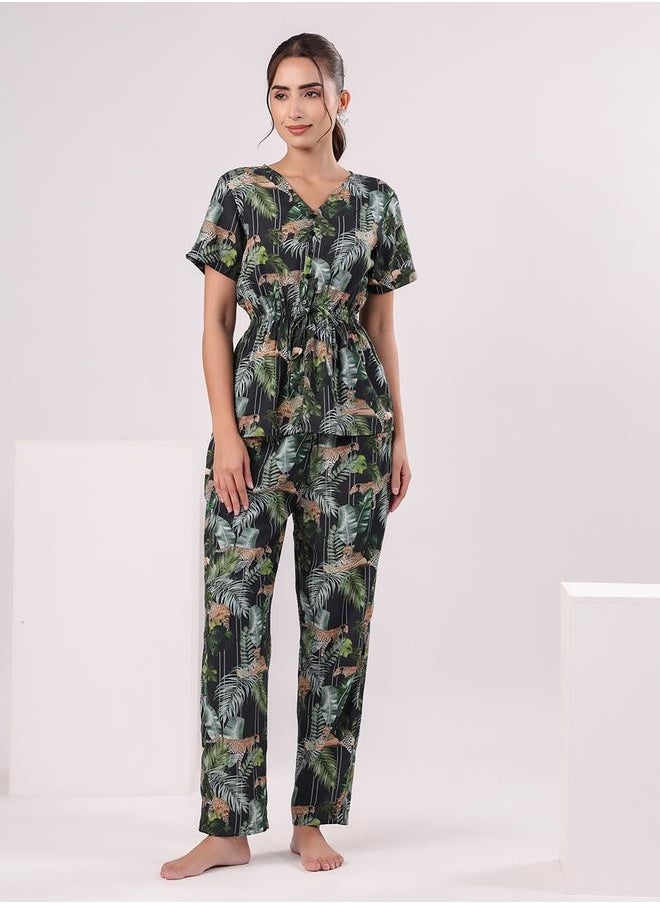sanskrutihomes - Women Printed Cotton Night suit by Styli - Image 1