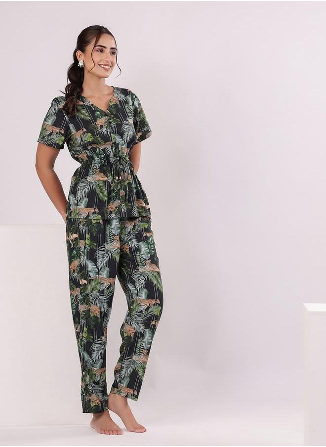 sanskrutihomes - Women Printed Cotton Night suit by Styli - Image 1