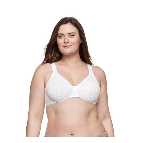 Olga Women's Sheer Leaves Minimizer Bra, White, 38C - Image 1