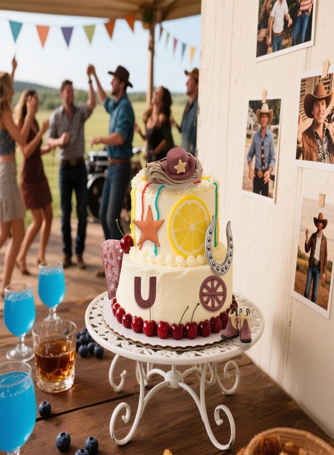 cnomg Cowboy Cake Decorations Cowboy Boots Cake Topper Cupcake Toppers Cowgirl Western Theme Baby Shower Party - Image 5