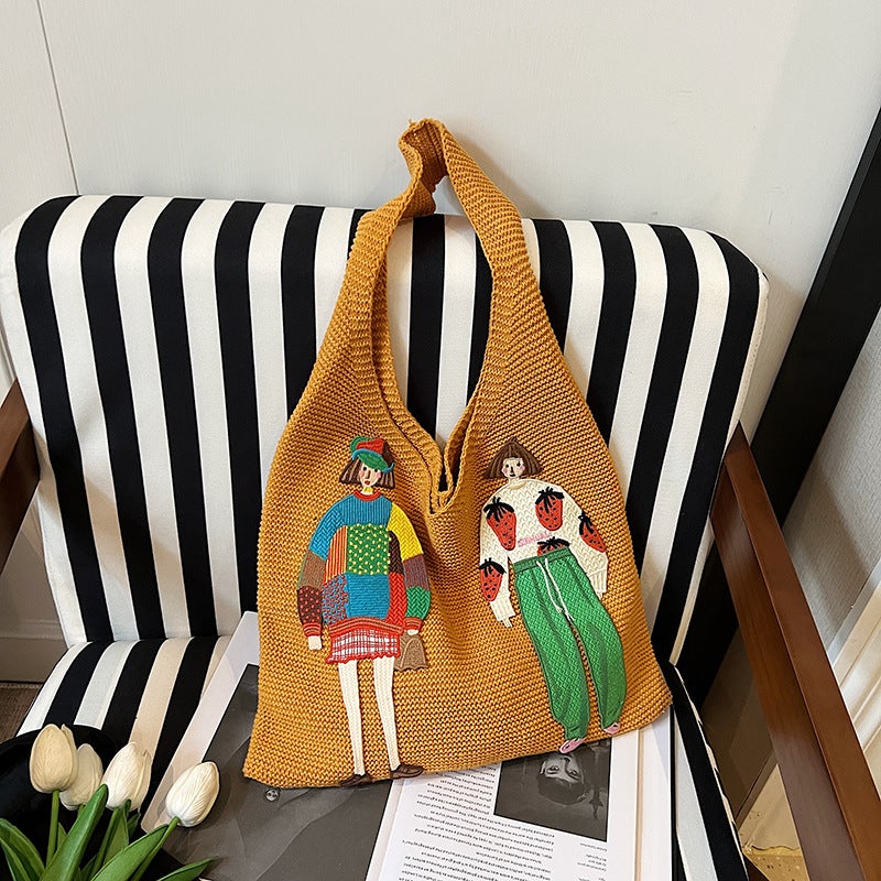 Knitted Tote Bag for Women - Image 3