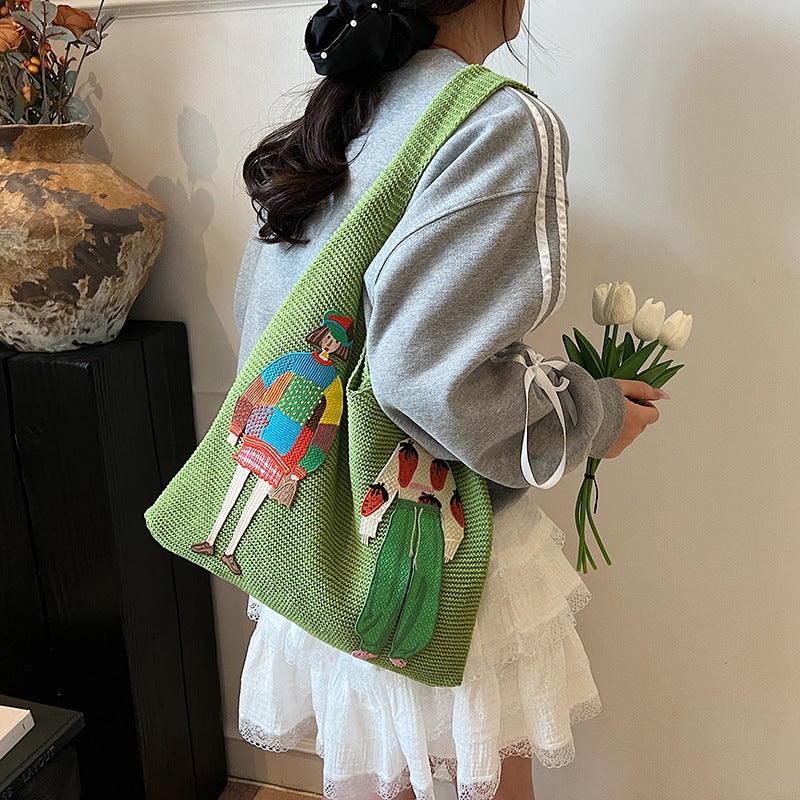 Knitted Tote Bag for Women - Image 2