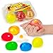 IPIDIPI TOYS Colorful Squishy Egg Easter Basket Stuffers Easter Egg Hunting Clear Egg Yolk Fun Squeeze Yolk Balls for Kids Birthday Party Favors Assorted Colors Pack of 6 - Image 2
