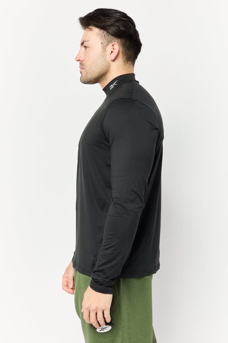 Reebok Men Sportswear Fit Long Sleeves Training T-shirt, Black  - Image 3