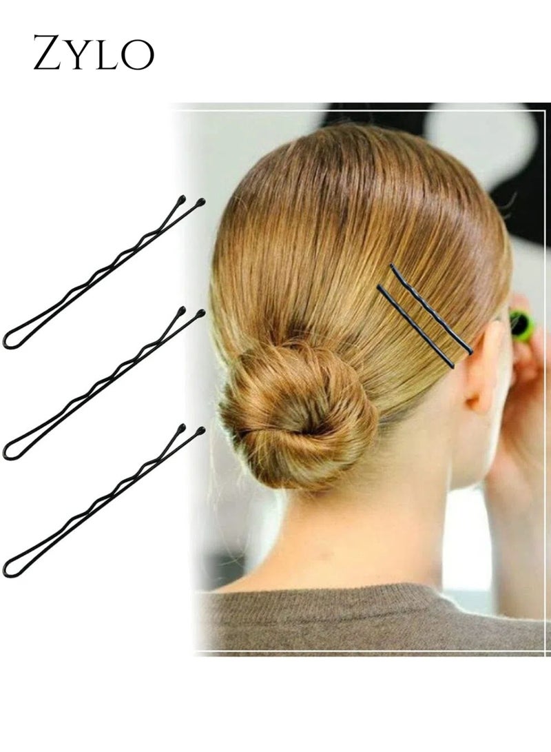Zylo 200pcs 4-in-1 Bobby Pins for Women, Super Grip Black Hair Clips with Box - Reusable Non-Slip Pins for Thick, Long Hair - Image 2