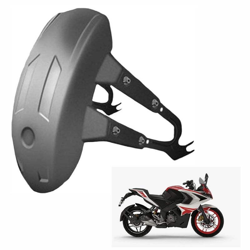 Asryd Rear Tyre Flexible Mudguard Bike Splash Guard ABS Material Compatible with Bajaj Pulsar RS 200, Black - Image 1