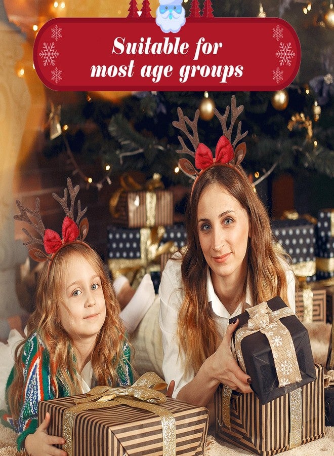 جريفوسيا طوق رأس جريفوسيا لعيد الميلاد، طوق رأس بني اللون على شكل قرون غزال وأذني غزال، إكسسوارات شعر نسائية للعطلات، إكسسوارات أزياء تنكرية، لوازم حفلات العطلات - Image 5