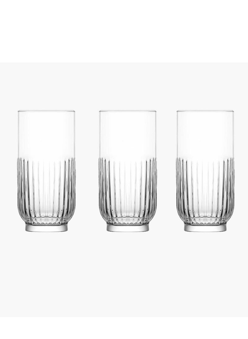 LAV 3 Pieces Tokyo Long Drink Glass Set 395 Ml - Clear - Image 2