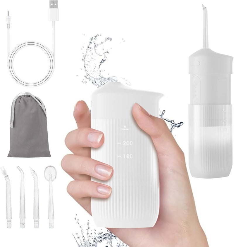 houscly Portable Water Flosser for Teeth Travel Mini Small Water Flosser Compact Electric Oral Irrigator Dental Flossing for Teeth Cleaning Cordless Advanced Tonsil Stone Kids Adults Braces - Image 1