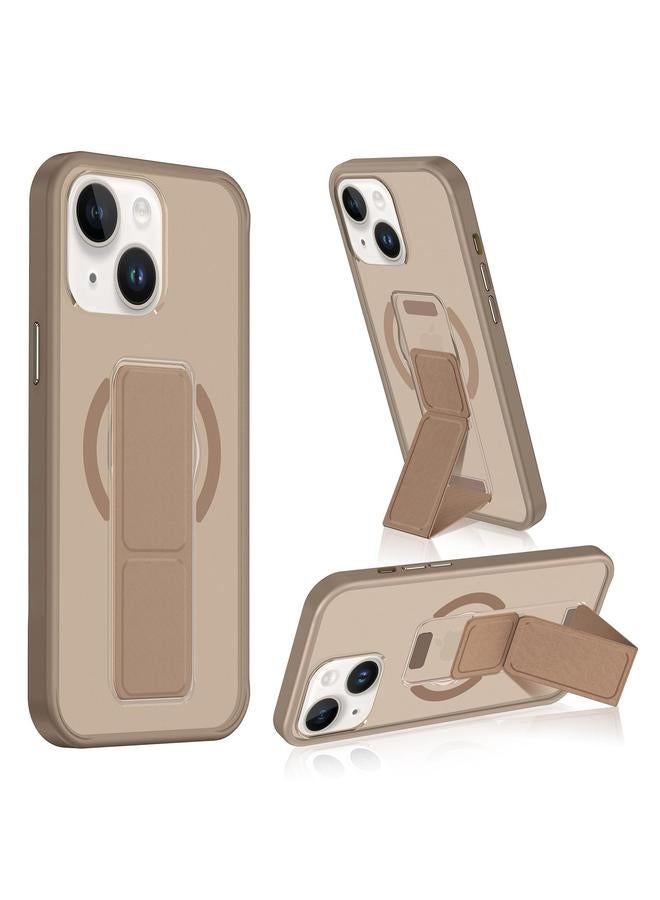 S-TOP Case For iPhone 15 Plus / 14 Plus Matte Skin Feel Wristband Holder MagSafe Phone Case - Image 1