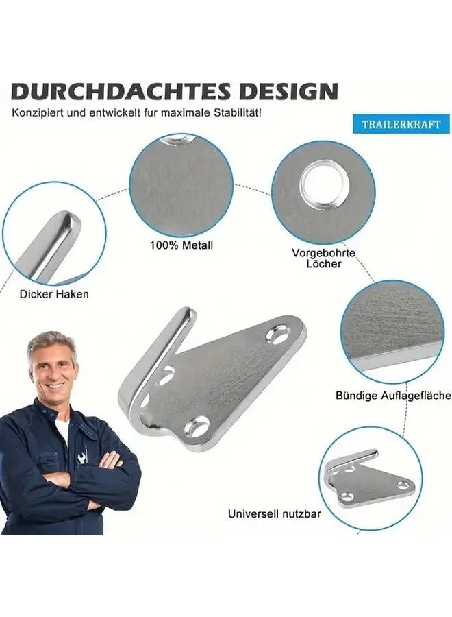 Heavy Duty Stainless Steel Tarp Hooks Silvery Corrosion Resistant Fasteners for Trailers RVs Camping Cargo - Image 3