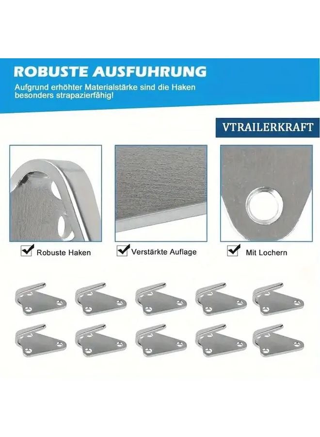 Heavy Duty Stainless Steel Tarp Hooks Silvery Corrosion Resistant Fasteners for Trailers RVs Camping Cargo - Image 4