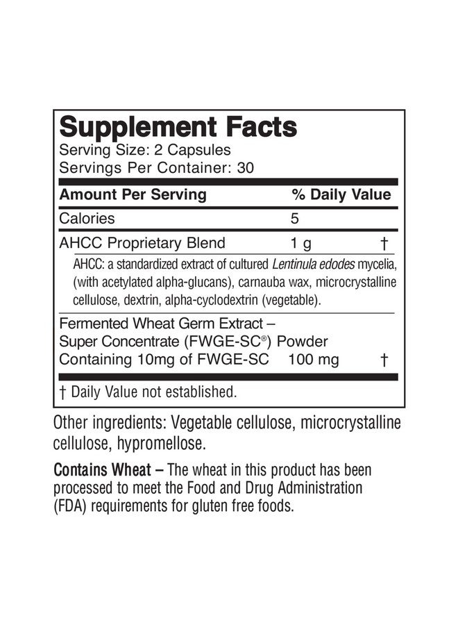 American BioSciences American BioSciences ImmPower Plus - Immune Support and Mitochondrial Rescue - AHCC & Fermented Wheat Germ Extract - Mushroom Extract Supplement - 60 Vegetarian Capsules, 550mg/capsule - Image 2