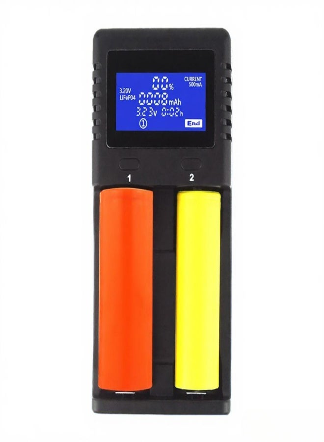 LiitoKala LII-PD2 Smart Battery Charger for 18650 26650 21700 NiMH Lithium Rechargeable Batteries 2 Slots Independent Charging Auto-polarity Detector Charger - Image 2
