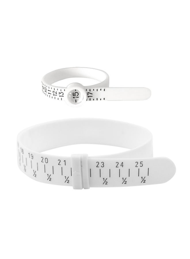 PE Jewelry Measuring Tool 15-25 Bracelet Measuring Ruler With Magnifying Glass Beautiful Size Ring Ruler For Screening Measurement 