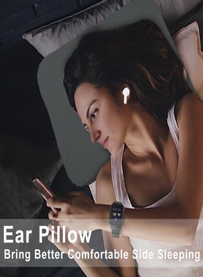 GIVANLEE Ear Piercing Pillow for Side Sleepers,Comfort Ear Pillow with Hole,Memory Foam Ear Pillow with Cooling Cover for Side Sleeping Ear Pain Relief (Grey-4" Height,One Hole 15.74"x11.8") - Image 4